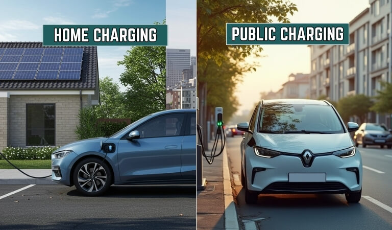 Home Charging Vs. Public Charging